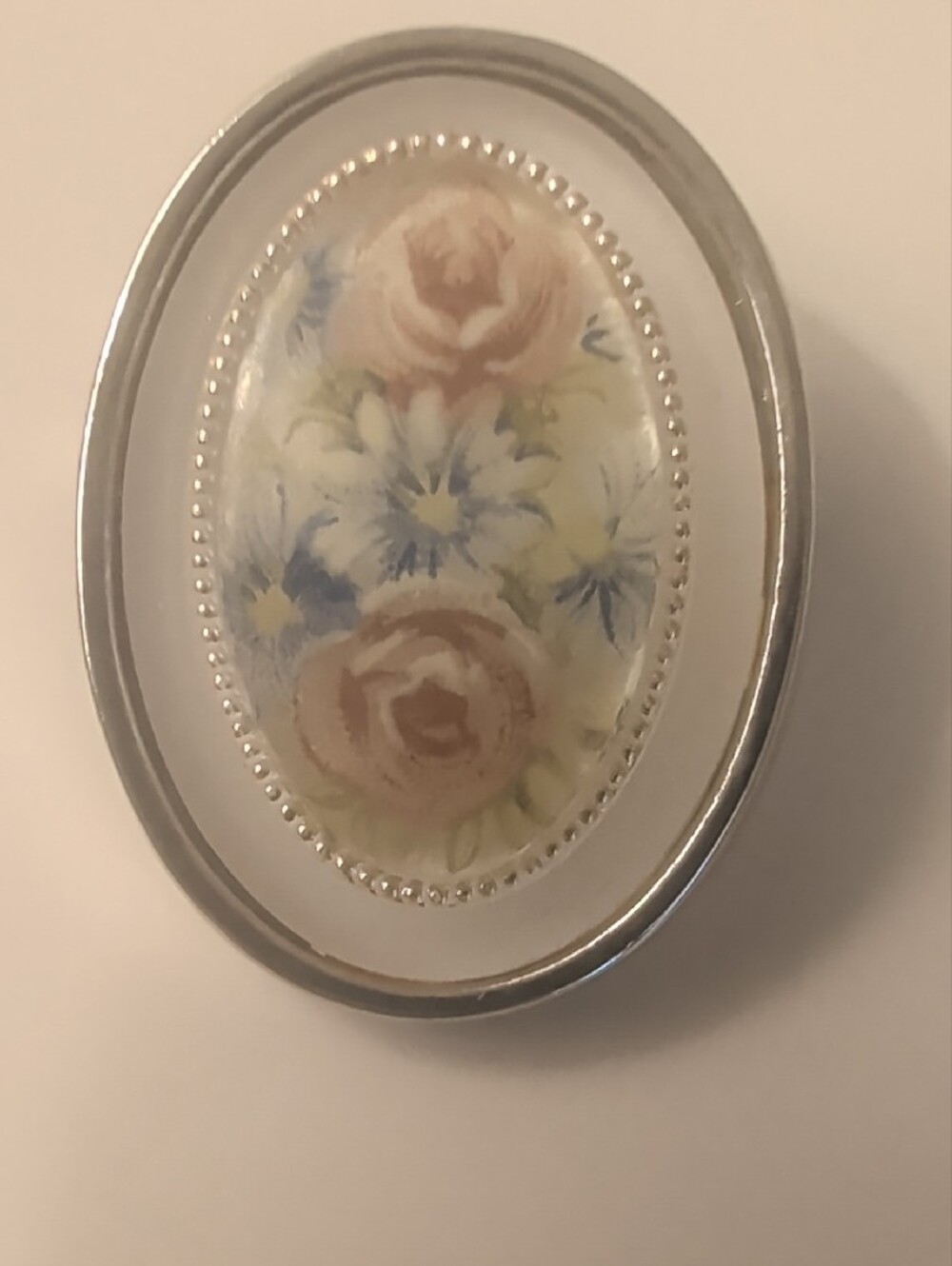 Floral Vintage Oval Pin Brooch